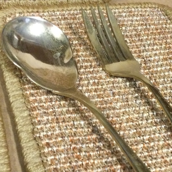 Vintage Gold Serving Set Dirigold Dirilyte Goldware Regal Serving Spoon & Fork - Picture 3 of 6